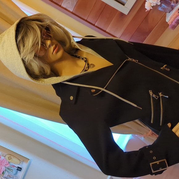 INC Moto Jacket With Hoodie - Picture 9 of 9